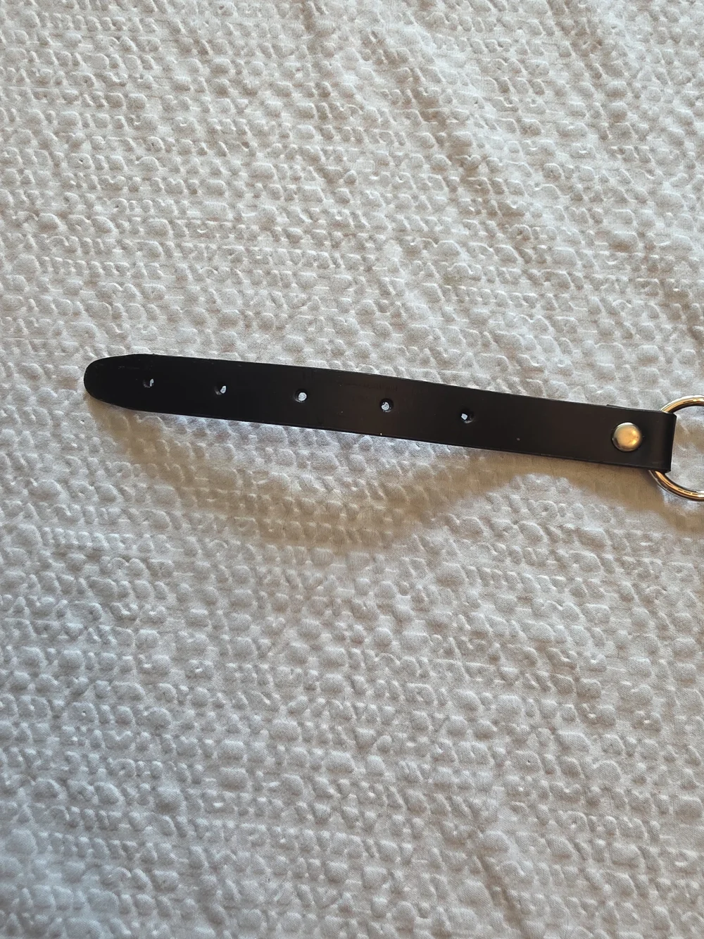 Hot Topic Black Leather Choker with Silver Rings Vtg